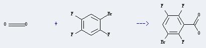 1-Bromo-2,4,5-trifluorobenzene can react with carbon dioxide to produce 3-bromo-2,5,6-trifluorobenzoic acid
